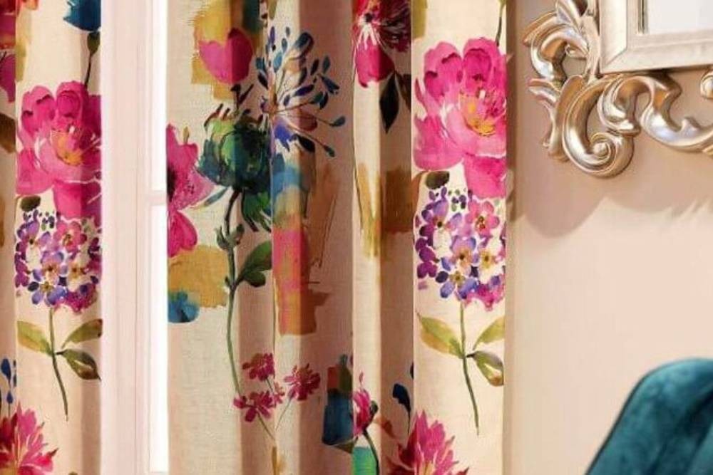 Floral patterned curtains from RM Coco at Interior Re-Styling near Council Bluffs, Iowa (IA)